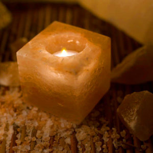 Cube Himalayan Salt Candle Holder
